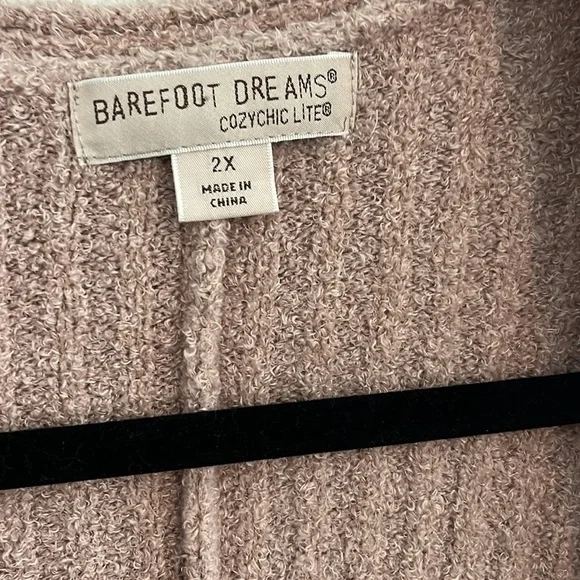 Barefoot Dreams CozyChic Lite Ribbed Shrug Cardigan Blush Pink Size 2X - Picture 4 of 7